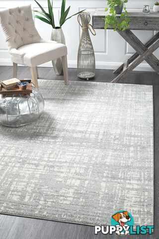 Mirage Ashley Abstract Modern Silver Grey Rug 290X200CM  - MIR-354-SIL-290X200