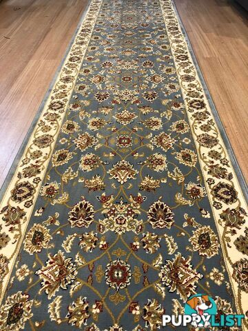 Traditional Hall Runner Agrabah Light Blue High Quality 6.5m  - ARG-173-DZ2-6.5