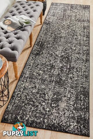 Evoke Scape Charcoal Transitional Runner Rug 500X80CM  - EVO-253-CHAR-500X80