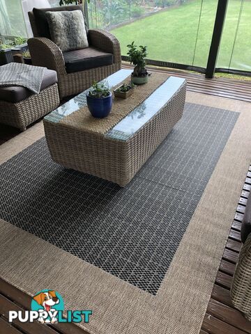 Suva Black Coffee Flat Woven Rubber Backed Rug 405 112 120x170cm  - A405-112