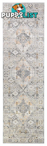 Serena Grey Mustard Hallway Runner Rug 80x300CM  - MARA-0320C-CREAM-80X300