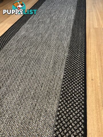 Chino 1584 Grey Black Hallway Runner Non-Slip 80CM wide 3.5M 