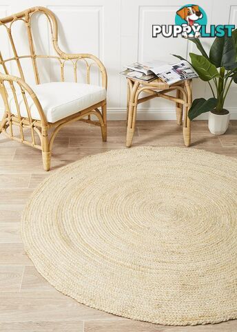 Round Jute Natural Rug Bleached 200x200cm  - ATR-POLO-BLE-200X200