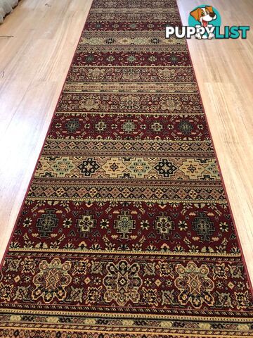 Afghan Red Hallway Runner 80CM Wide 13M  - Afghan 135 Red