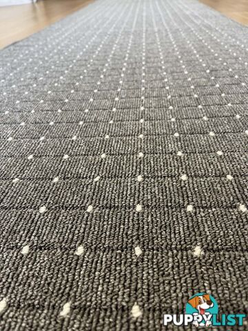 Roma Dots Dark Grey Hallway Runner 67CM Wide 6M  - Stanford Lead Sugar 67cm