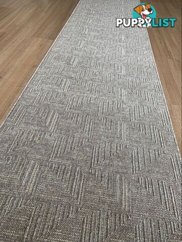 Roma Squares Mocha Hallway Runner 80CM Wide 9M  - POLAR MOCHA CREAM 80CM