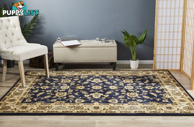 Classic Rug Navy with Ivory Border 290x200cm  - SYD-1-NI-290X200