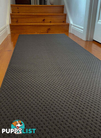 Phoenix Charcoal Hall Runner 80cm Wide Non Slip Backing 8M  - TANGO - GREY CHARCOAL