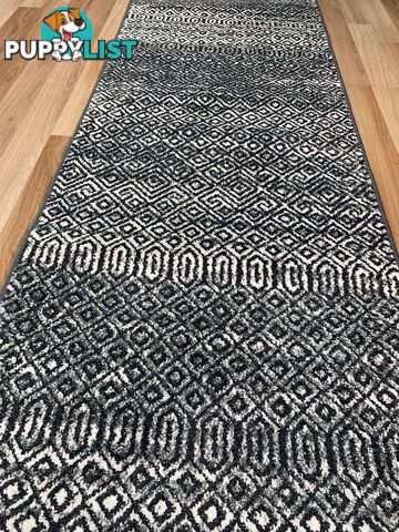 Seville Black White Hallway Runner 80CM Wide 11M  - AXON-E614633-574-Runner