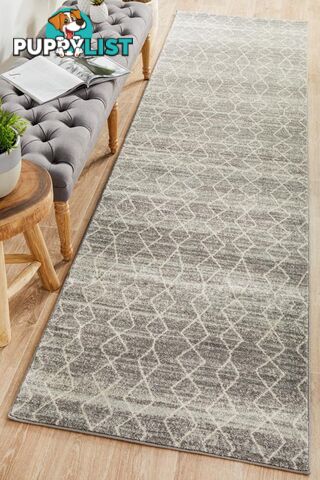 Evoke Remy Silver Transitional Runner Rug 500X80CM  - EVO-257-SIL-500X80