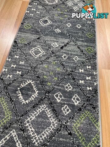 Seville Grey Green Hallway Runner 80CM Wide 15M  - AXON-614567-Grey-Green-Runner