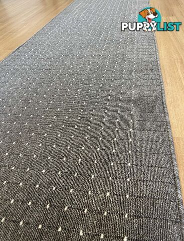 Roma Dots Dark Grey Hallway Runner 80CM Wide 14.5M  - Stanford Lead Sugar