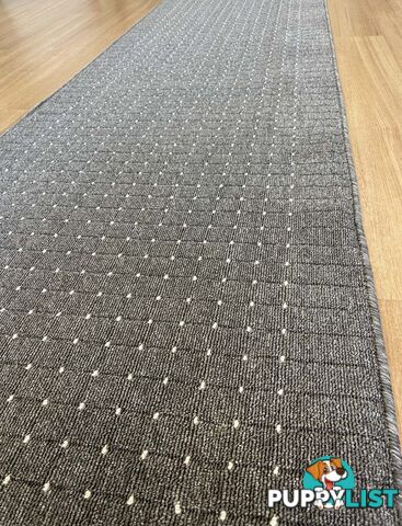 Roma Dots Dark Grey Hallway Runner 80CM Wide 8M  - Stanford Lead Sugar 80cm