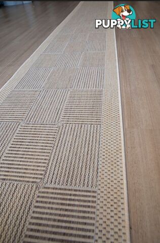 Suva Coffee Natural Squares 22 721 Hallway Runner Non Slip 8.5M  - 22 721 CN