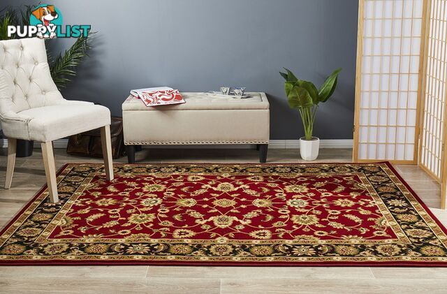 Classic Rug Red with Black Border 170x120cm  - SYD-1-RB-170X120