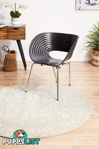 Evoke Shine Silver Transitional Round Rug 200X200CM  - EVO-252-SIL-200X200