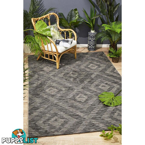 Terrace Cain Rug Black 400X80CM  - TER-5504-BLK-400X80