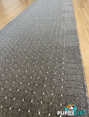 Roma Dots Dark Grey Hallway Runner 80CM Wide 11M  - Stanford Lead Sugar 80cm