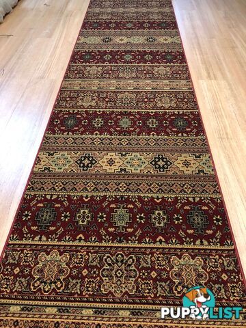 Afghan Red Hallway Runner 80CM Wide 6M  - Afghan 135 Red