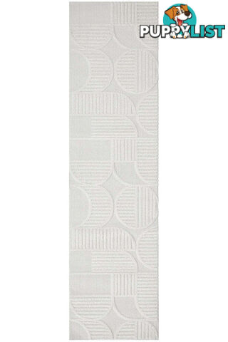 Lotus Leo White Runner Rug 400X80CM  - LOT-LEO-WHITE-400X80