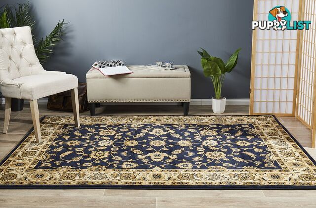 Classic Rug Navy with Ivory Border 330x240cm  - SYD-1-NI-330X240