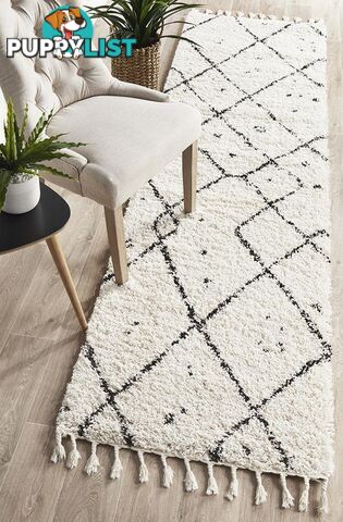 Saffron 44 White Runner Rug 300X80CM  - SAF-44-WHT-300X80