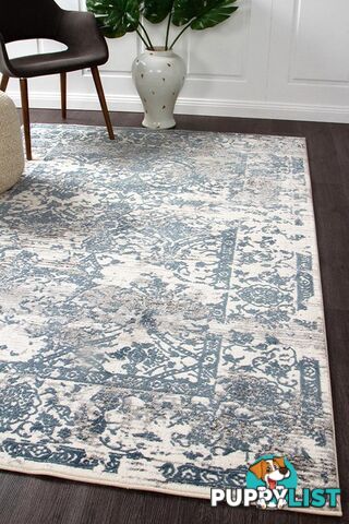 Kendra Yasmin Distressed Transitional Rug White Blue Grey 400X300CM  - KEN-1734-WHI-400X300