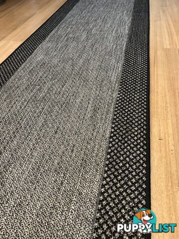 Chino 1584 Grey Black Hallway Runner Non-Slip 80CM wide 11.5M 