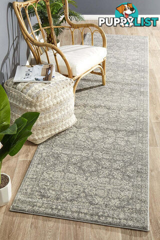 Mirage Gwyneth Stunning Transitional Silver Runner Rug 300X80CM  - MIR-358-SIL-300X80