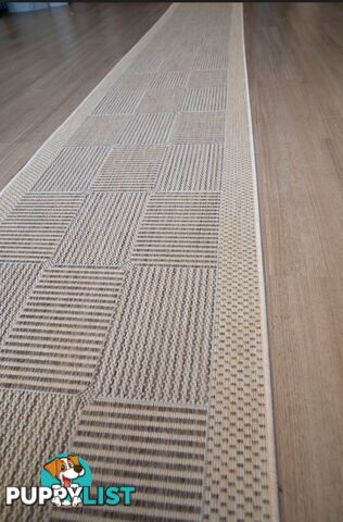 Suva Coffee Natural Squares 22 721 Hallway Runner Non Slip 12.5M  - 22 721 CN