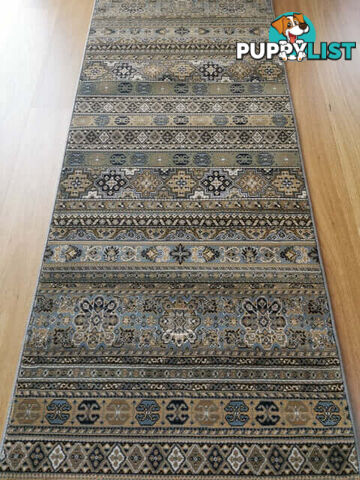 Afghan Wedgwood Blue Hallway Runner 80CM Wide 6.5M  - Afghan 135 Wedgwood Blue