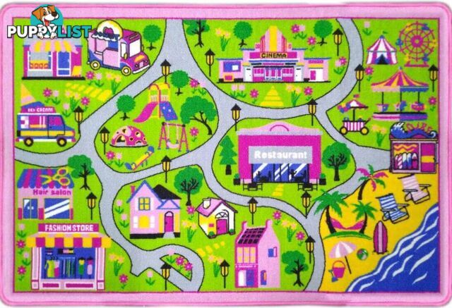 Pink Track Kids Playmat 200x290cm  - PLAYMAT-PINKTRK-200