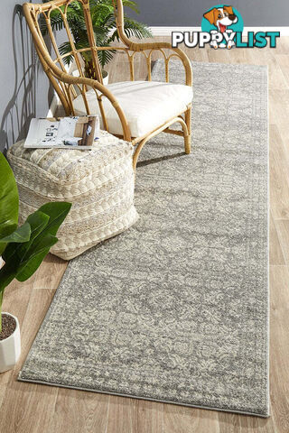 Mirage Gwyneth Stunning Transitional Silver Runner Rug 500X80CM  - MIR-358-SIL-500X80