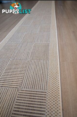 Suva Coffee Natural Squares 22 721 Hallway Runner Non Slip 5.5M  - 22 721 CN