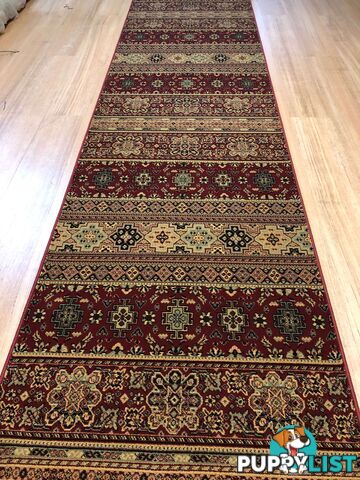 Afghan Red Hallway Runner 80CM Wide 4.5M  - Afghan 135 Red