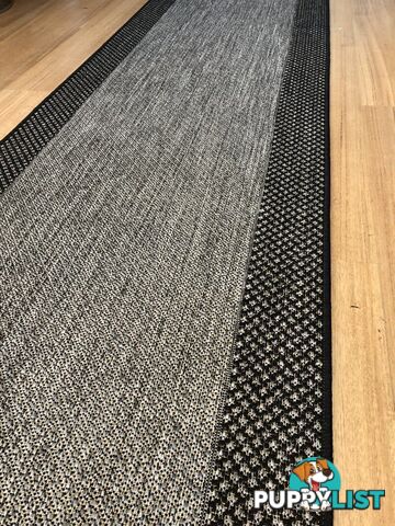 Chino 1584 Grey Black Hallway Runner Non-Slip 80CM wide 4.5M 