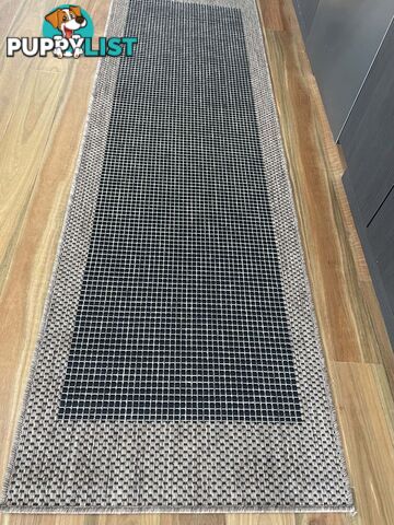 Suva Natural Black 17 112 Hallway Runner Rug Non Slip 2.3M 