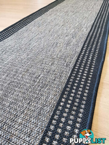 Sorrento Beige Black Border Hallway Runner Non Slip 66CM Wide 3.5M  - Seaspray 734 J48