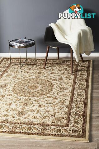 Medallion Rug Ivory with Ivory Border 230x160cm  - SYD-9-II-230X160