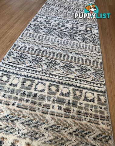 Boho Ivory Beige Hallway Runner 80CM Wide 12.5M  - Carvan Ivory Beige 8494