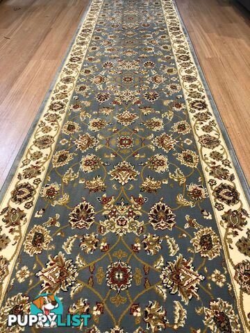 Traditional Hall Runner Agrabah Light Blue High Quality 3.5m  - ARG-173-DZ2-3.5