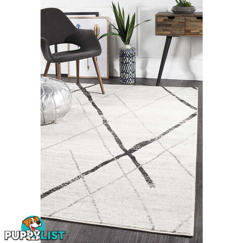 Oasis Noah White Grey Contemporary Rug 230X160cm  - OAS-452-GREY-230X160