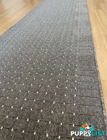 Roma Dots Dark Grey Hallway Runner 80CM Wide 3M  - Stanford Lead Sugar 80cm