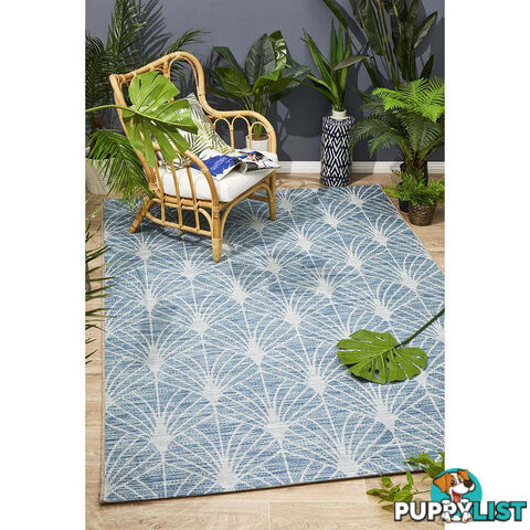 Terrace Fern Trellis Rug Blue 330X240CM  - TER-5502-BLU-330X240