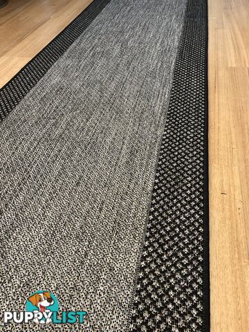 Chino 1584 Grey Black Hallway Runner Non-Slip 80CM wide 14M 