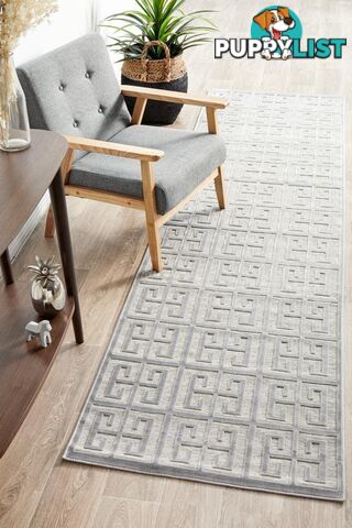 York Brenda Silver Runner Rug 400X80CM  - YRK-BREN-SIL-400X80