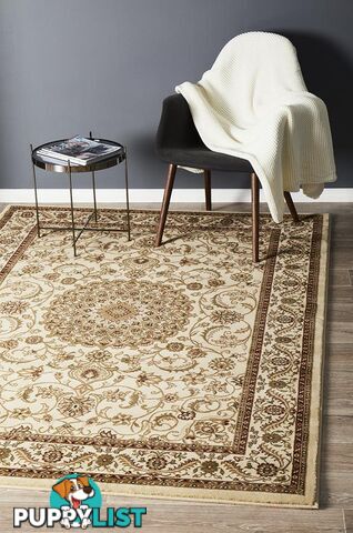 Medallion Rug Ivory with Ivory Border 290x200cm  - SYD-9-II-290X200