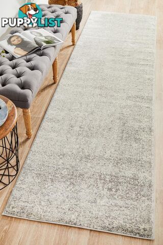 Evoke Shine Silver Transitional Runner Rug 300X80CM  - EVO-252-SIL-300X80