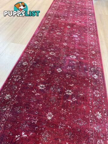 Tavarnelle Burgundy Cream Hallway Runner 80CM Wide 14.5M 