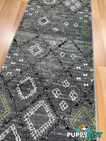 Seville Grey Green Hallway Runner 80CM Wide 12.5M  - AXON-614567-Grey-Green-Runner